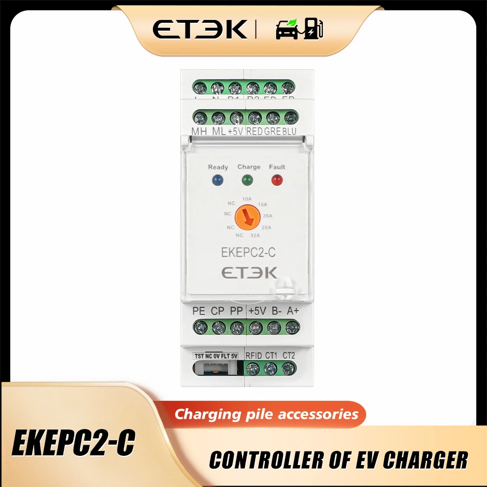 Cable ETEC EKEPC2 tipo estándar europeo monofásico trifásico 10 16 20 25 32A Modbus-RTU RS485 EVSE con RCMU