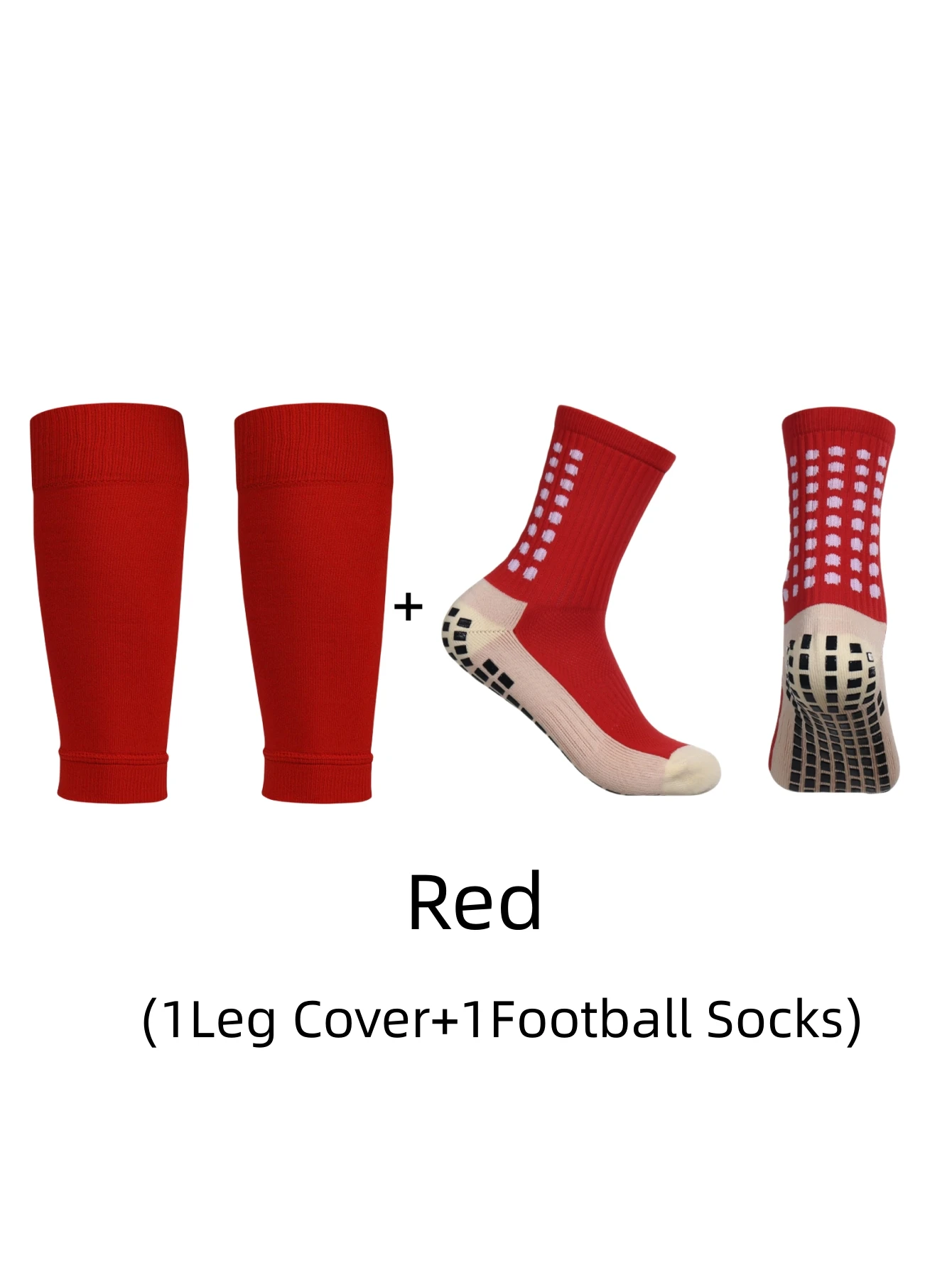 1 Paar klassische Anti-Rutsch-Fußballsocken mit Klebepunkt und Beinschutzsocken