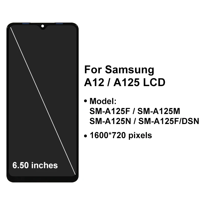 6,5 "AAA + IPS Für Samsung Galaxy A12 LCD A125 Display SM-A125F Touchscreen Digitizer Für Samsung A12 Display ersatz Teile