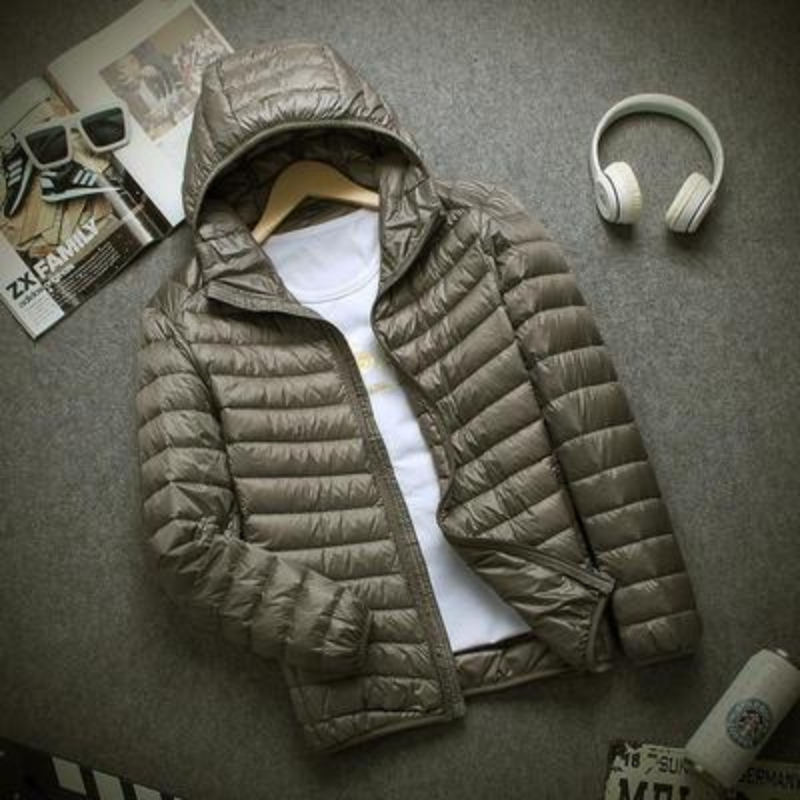 Nieuw Merk Herfst Winter Licht Donsjack Heren Mode Korte Capuchon Grote Ultra-Dunne Lichtgewicht Jeugd Slanke Jas Jassen