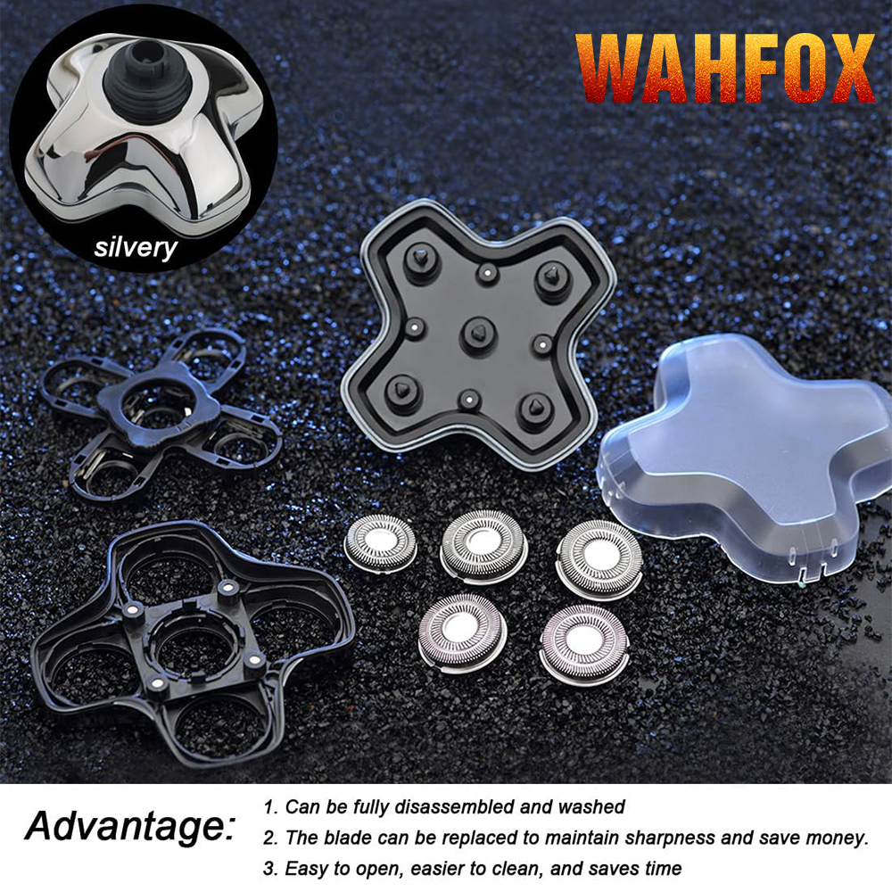 WAHFOX Shaver Replacement heads for SKULL SHAVER PITBULL head shaver