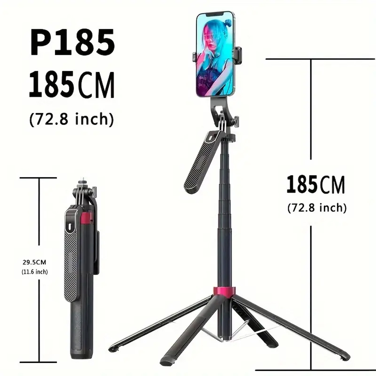Tripé de câmera portátil com controle remoto sem fio e 360 ° rotação para gravação de vídeo, gravação de vídeo e streaming ao vivo