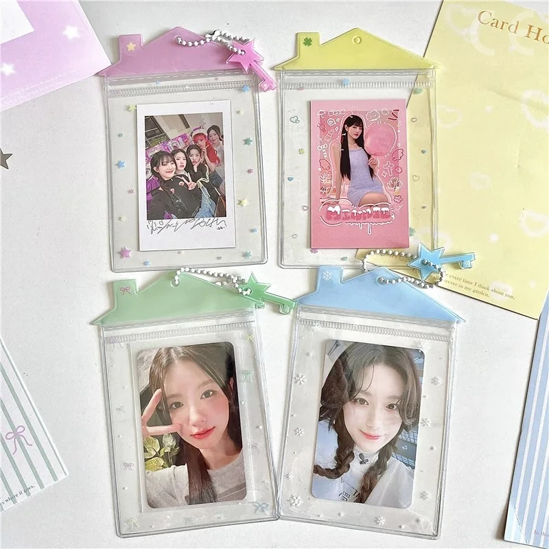 INS Style Kawaii House Shaped Photo Card Holder for 3 inch Photo K-Pop Idol Photocard Holder Protective Cover Case ID Card Cover