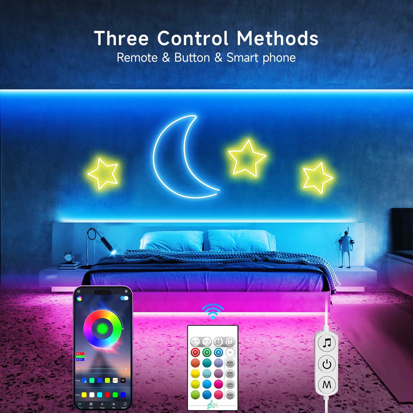 ネオン LED ストリップライト 12-24V 84LEDs/M シリコーンネオンロープライト Bluetooth 音楽同期 RGB IP67 防水ライトストリップ 5-10M