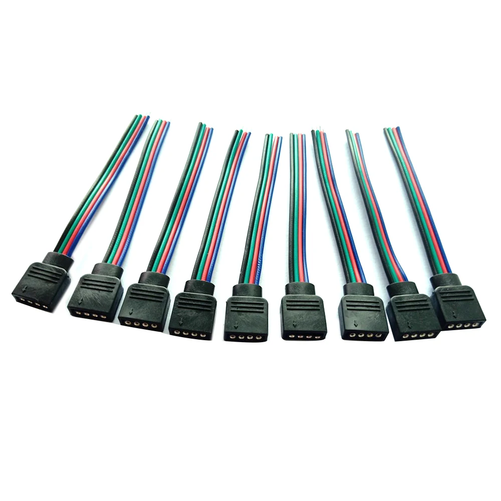 Connettori RGB maschio e femmina a 4 pin, adattatori per cavi e fili per strisce luminose a LED, adatti per strisce luminose a LED SMD 3528 5050