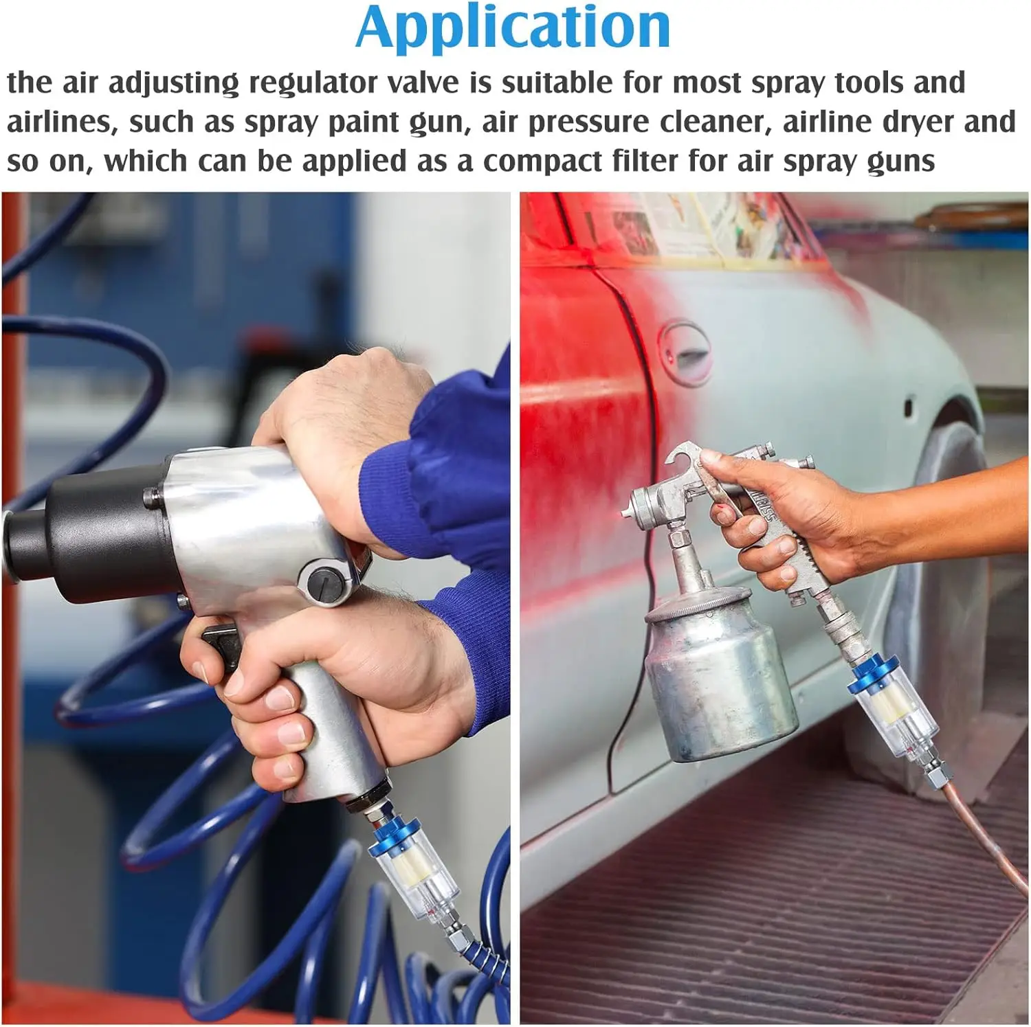Oil Water Separation Filter Pneumatic Tool 1/4" Standard Thread Transparent Air Compressor Moisture Trap Air Filter