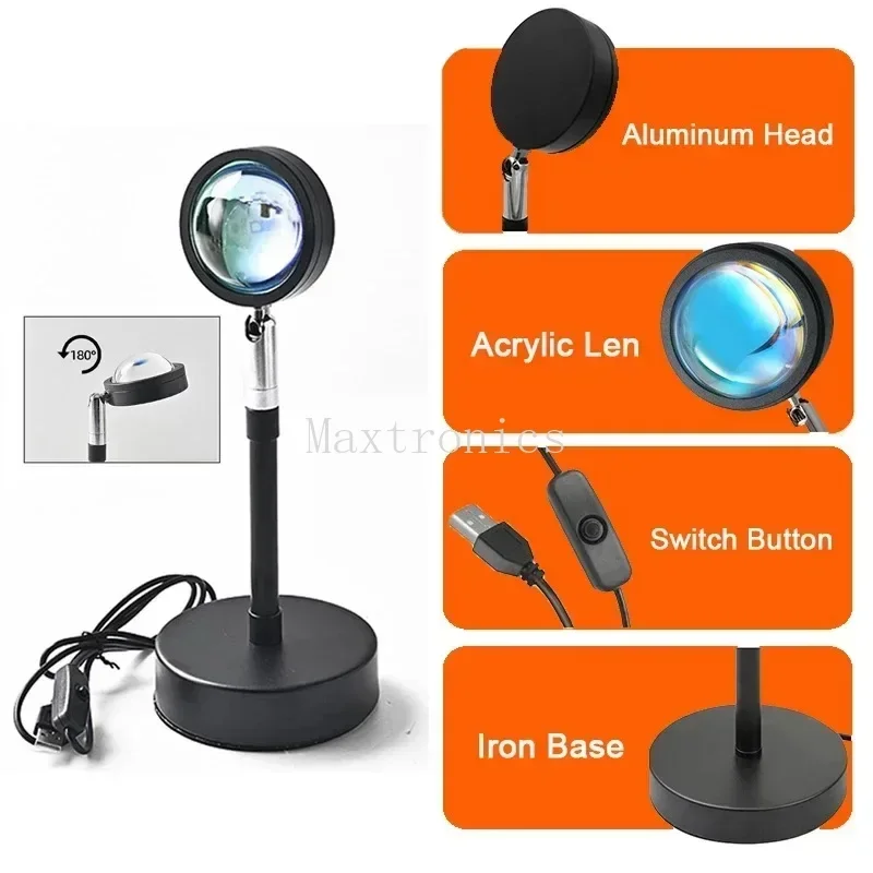 LED-Sonnenuntergangslampe TUYA Bluetooth / WIFI App-Steuerung Bunte wechselnde Musiksynchronisierung für Broadcast Schlafzimmer Home Decor Regenbogenlicht