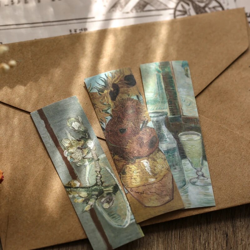 50 枚/本の和紙ステッカーブックレトロ油絵スタイル DIY ハンドブックフォトアルバム装飾材料