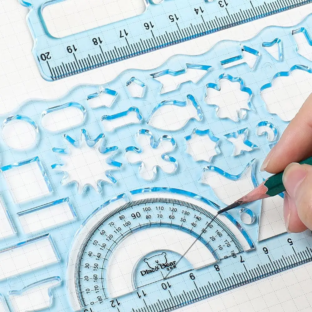 Office Measuring Tool School Accessories Drafting Supplies Drawing Ruler Template Rulers Mathematical Geometry Wavy Line Ruler