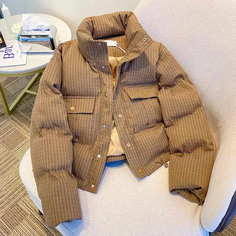 Stehkragen-Parkas für Damen, Steppjacke, warme Oberteile, lockerer Freizeitmantel, Winterkleidung, Mode, neu, 2022