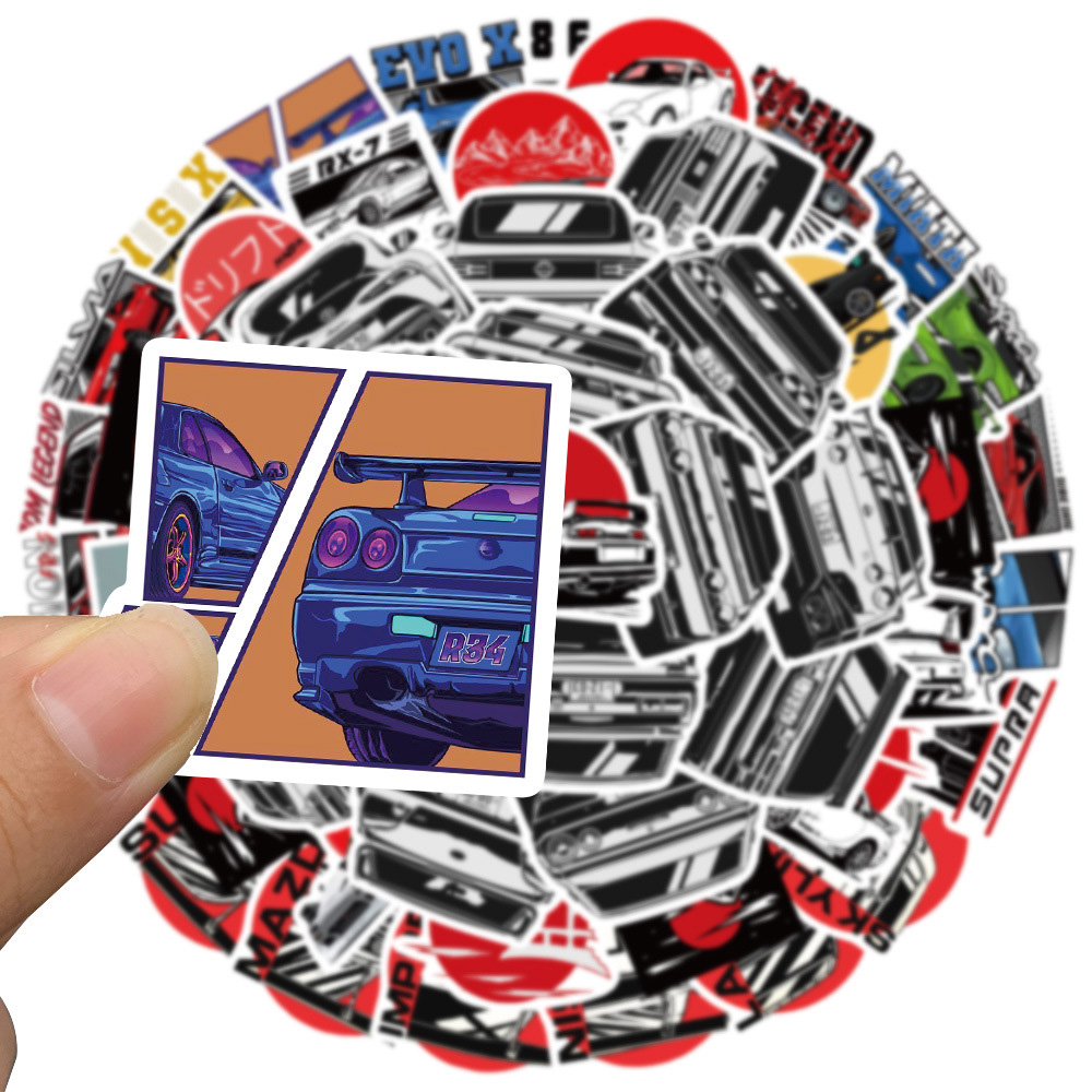 10/30/50 個日本 JDM レトロフィットレーシングカーステッカー漫画デカール電話ケーススケートボードスーツケースクール落書きデカール子供のおもちゃ