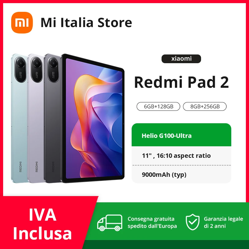 Global Versie Xiaomi Redmi Pad 2 Wifi 11 "2.5K Kristalheldere Display MediaTek Helio G100-Ultra Mi Tablet 90Hz Display 9000mAh