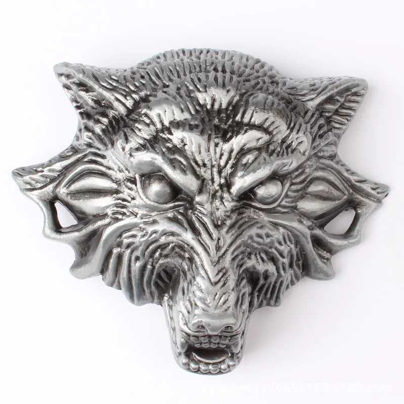 Hebilla de cinturón de cabeza de Lobo, componentes de cinturón hechos a mano caseros, pretina, accesorios de bricolaje, vaquero, Rock de Metal pesado