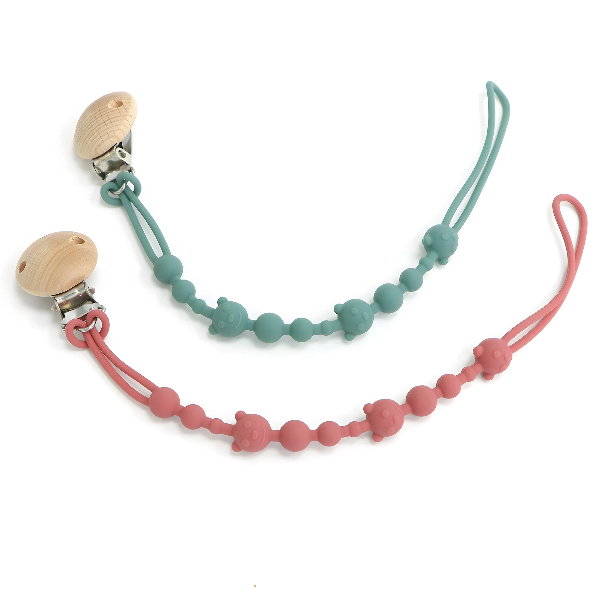 Soothing Pacifier Anti-CHAIN รถเข็นเด็กทารก Teether Anti-loss CHAIN เด็กซิลิโคน Pacifier คลิปของเล่นกัดกาว Lanyard