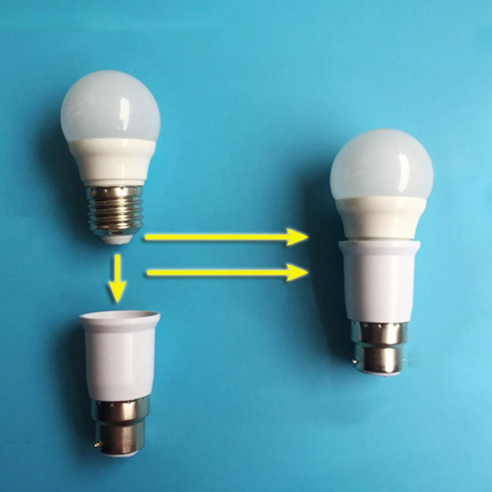 5 sztuk adapter B22 do E27 wytrzymały przedłużacz akcesoria oświetleniowe uchwyt bagnetowy podstawa lampy do śruby do żarówki
