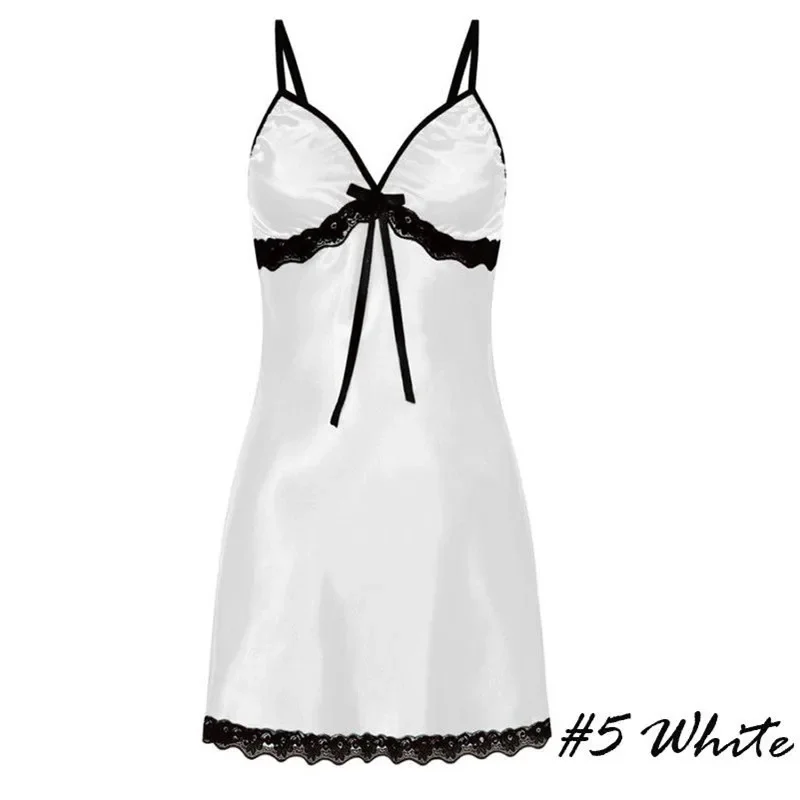 Camisón de mujer, ropa de dormir Sexy, ropa de dormir de satén de seda, vestido sin mangas, pijamas, ropa de dormir de talla grande, ropa de dormir cómoda