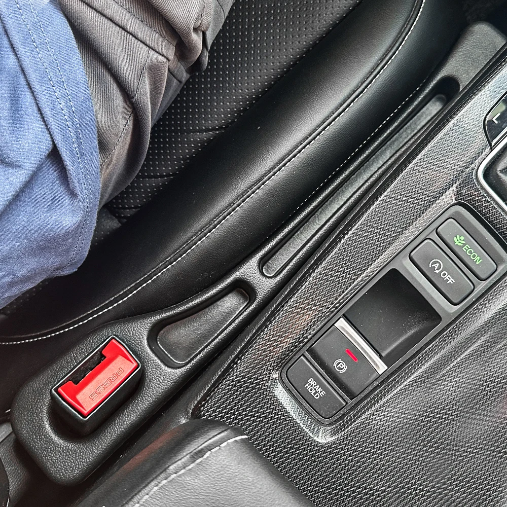 Tira de enchufe Universal para espacio de asiento de coche, relleno de huecos de coche con costura lateral, organizador de almacenamiento para espacio de asiento a prueba de fugas, decoración Interior, 1 par