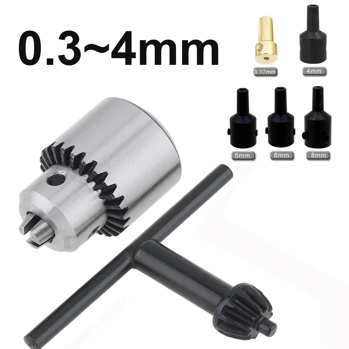 ไฟฟ้า Drill Chuck Clamping ช่วง0.3-4Mm Taper ติดตั้ง Quick Change Chuck Keyless 3.17/4/5/6/8Mm Shaft สำหรับมอเตอร์ขนาดเล็กเจาะ