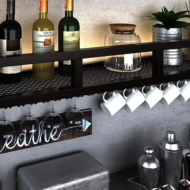 Cellar จอแสดงผลไวน์ตู้บาร์ห้องครัวโลหะบุฟเฟ่ต์เหล้าไวน์ Racks ติดผนังเก็บ Botellero Vino เฟอร์นิเจอร์โรงแรม