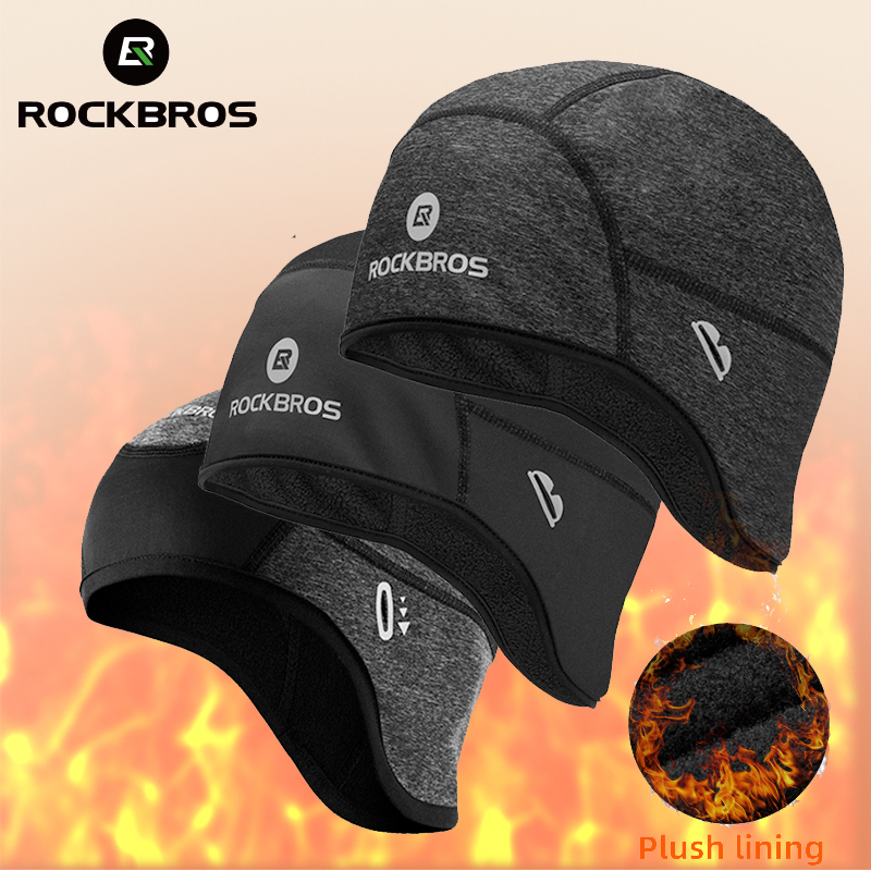 ROCKBROS Mũ Chống Gió Nhiệt Trang Xe Đạp MTB Nắp Trượt Tuyết Đi Xe Máy Nón Mùa Đông Cao Su Ciclismo Đầu