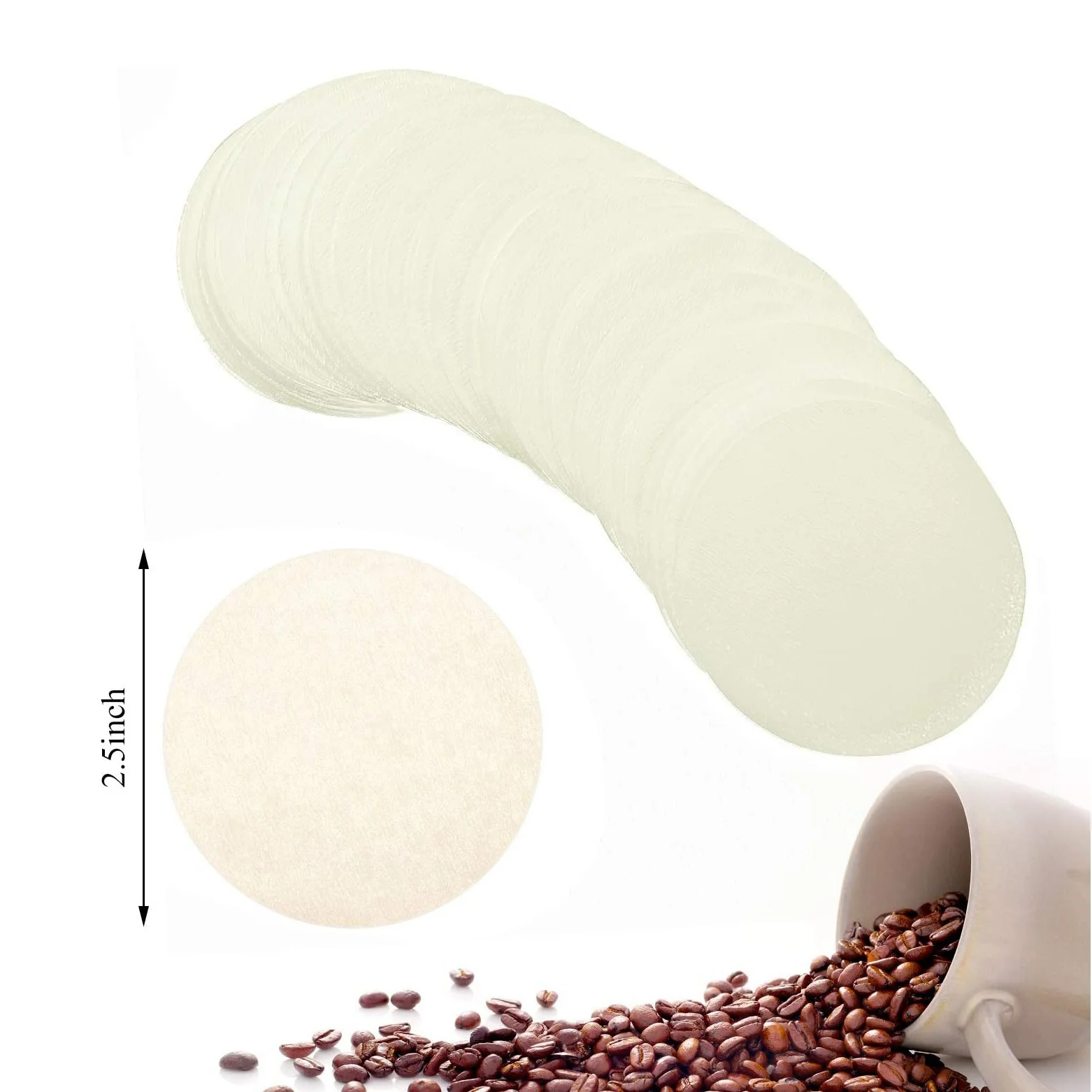 Newest 500 Pcs Replacement Paper Filters Round Coffee Maker Filters Disposable for Aerobie Aeropress Coffee and Espresso Makers