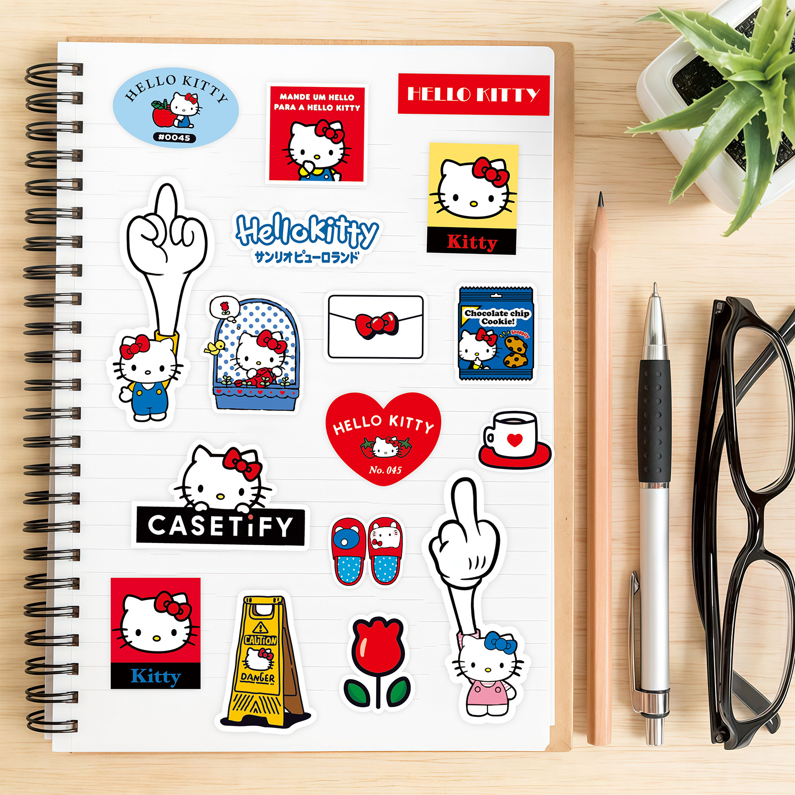 100 pçs bonito olá kitty dos desenhos animados sanrio adesivos para scrapbook caso de telefone portátil guitarra notebook kawaii anime adesivo crianças brinquedos