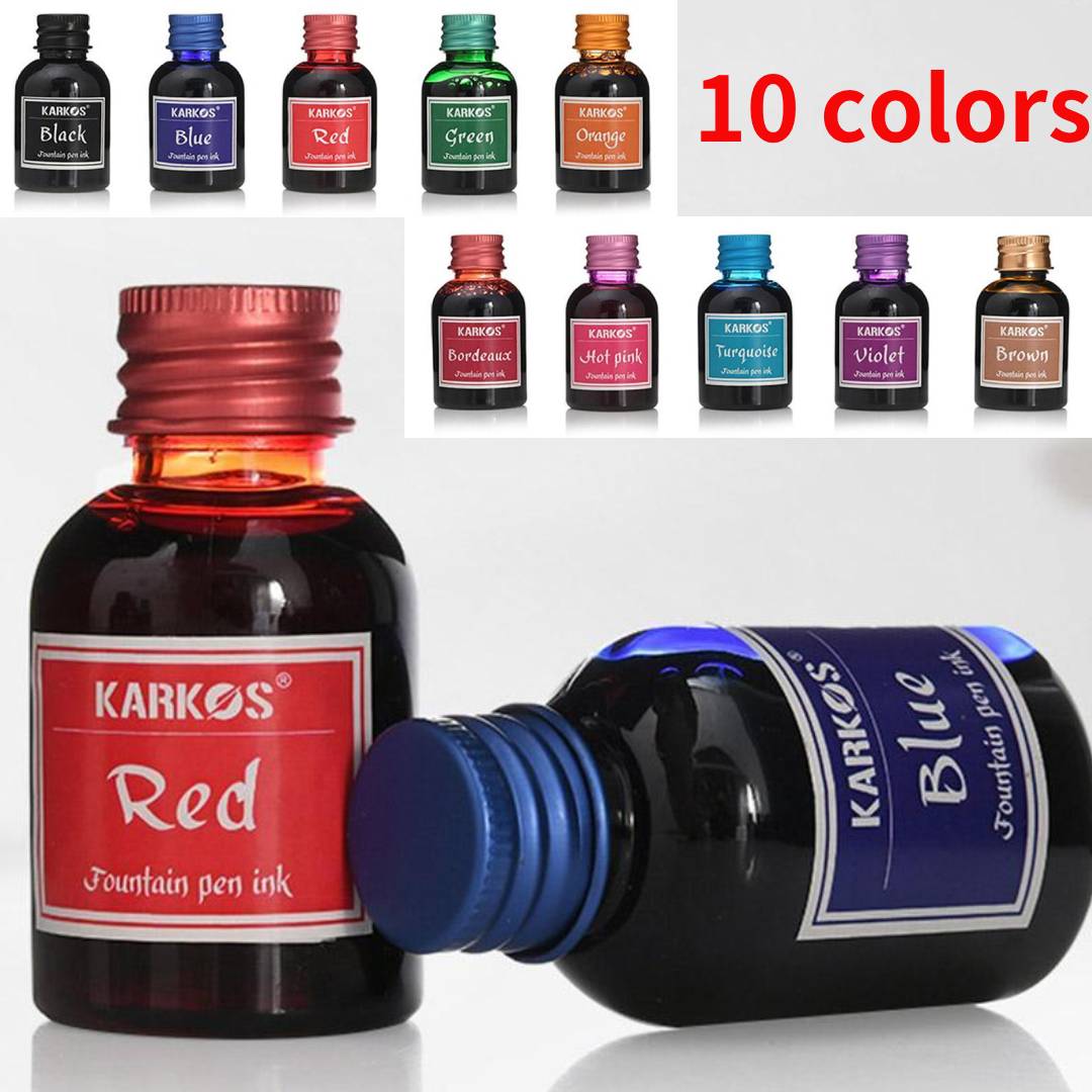 Caneta tinteiro colorida pura, recarga universal de tinta, papelaria, escola, novo produto, paz e felicidade, 30ml