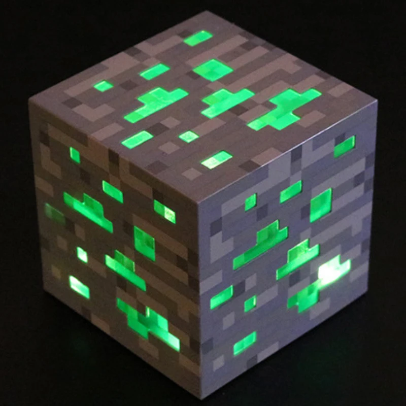 Mc jogo tocha luz brownstone led night light usb recarregável quarto decoração candeeiro de mesa presente para crianças lâmpada cabeceira