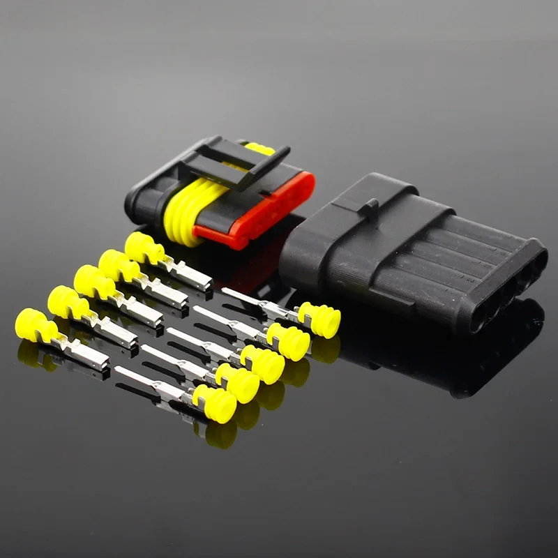2-5 セットキット 2 ピン 1/2/3/4/5/6 ピンウェイ AMP スーパーシール防水電線コネクタプラグ車の防水コネクタ