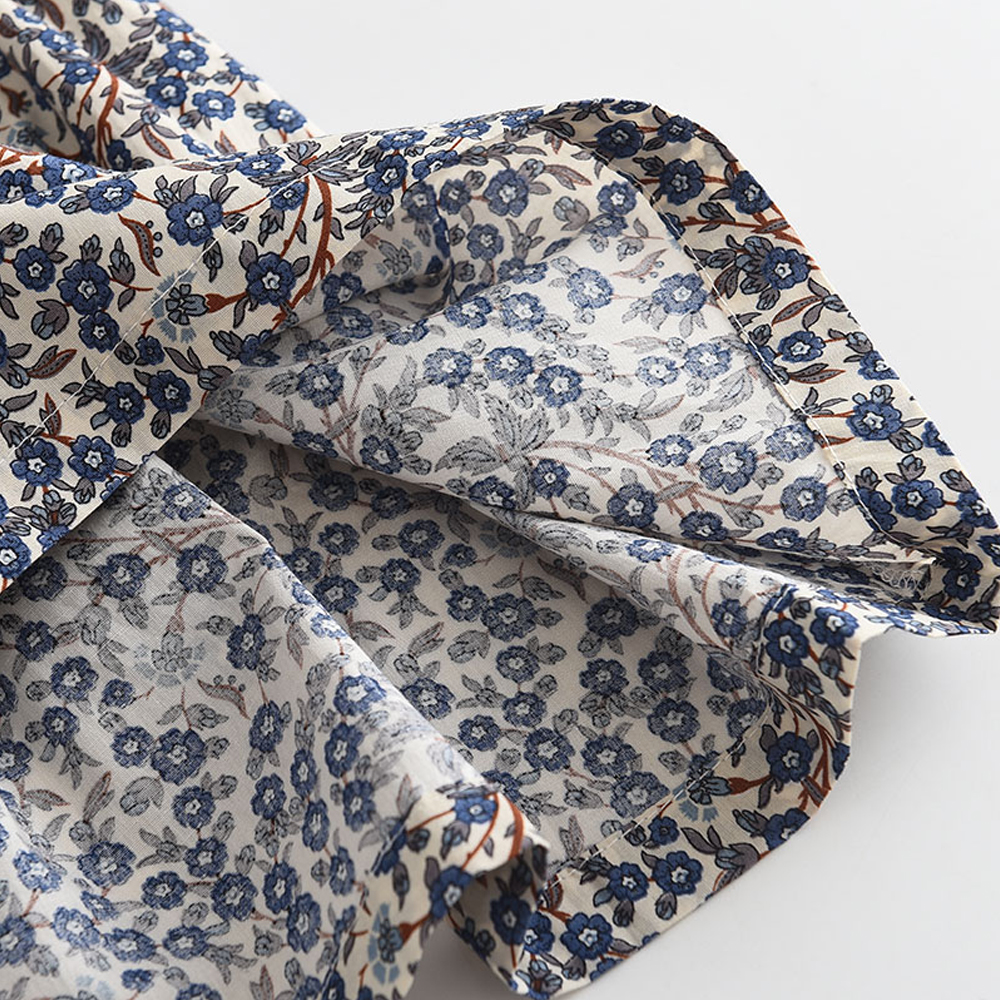 2023 nova primavera outono novo vestido para meninas moda bonito boneca pescoço flor impressão vestido das crianças meninas manga longa vestido de princesa