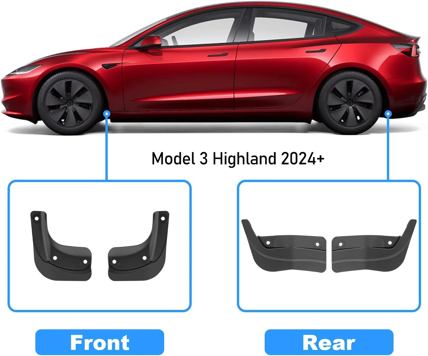 Miękkie chlapacze błotniki do Tesla Model 3 Y Juniper Launch 2025 Akcesoria Chlapacze Osłony Przeciwbłotne Przednie Tylne Ochraniacze Błotników