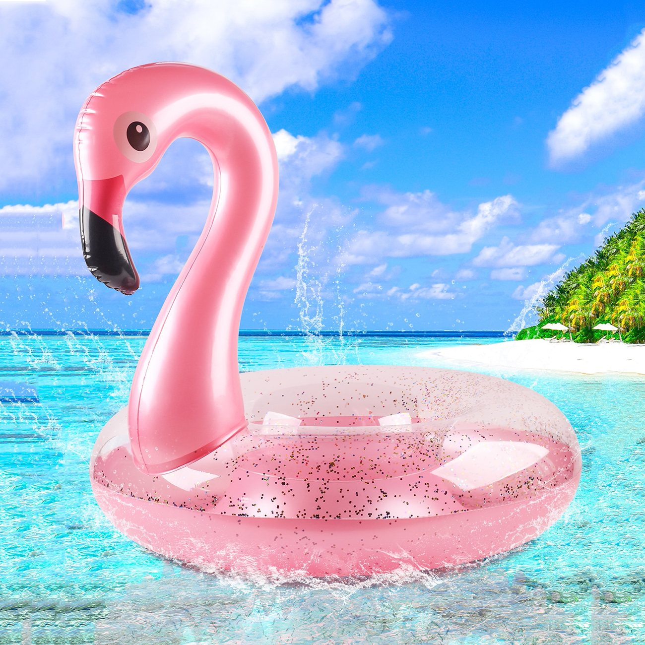 Flamingo Pool Float - Fun Beach Floaties, opblaasbare zwembadbuizen Feestspeelgoed Zomerzwembadvlotligstoel voor volwassenen en kinderen