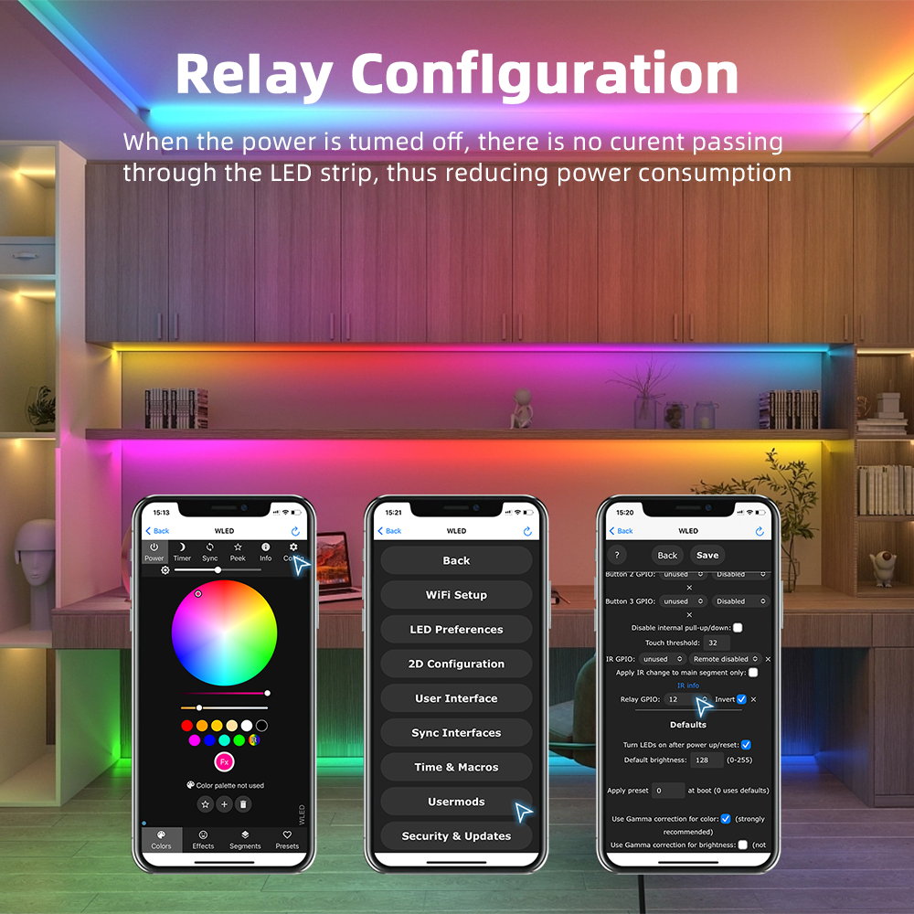DOMRAEM ESP8266 WLED USB-C Addressable LED Controller Supports WS2811/12/12B/13/14/15/05Digital Strips etc. 800RGB IC | 16A Fuse