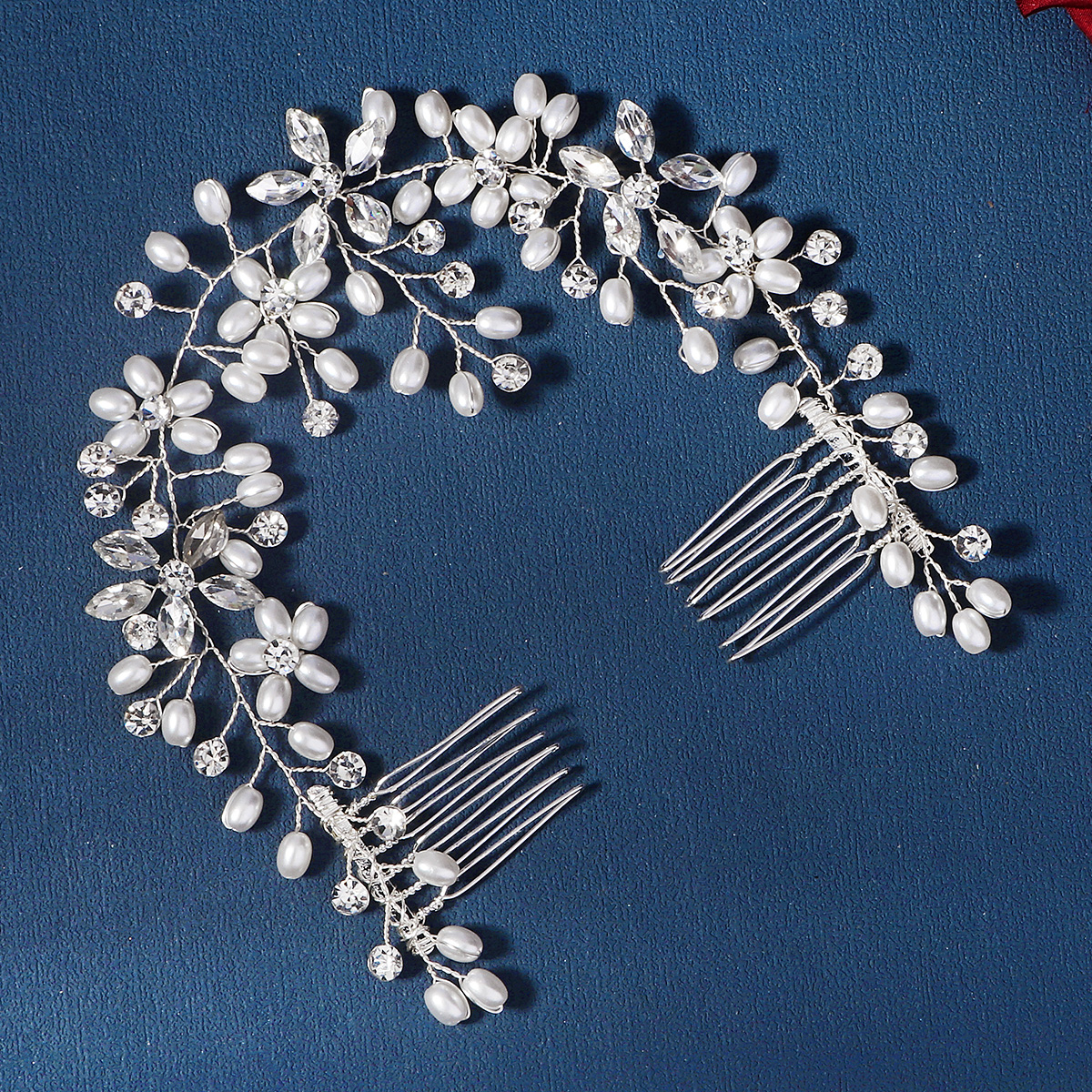 1 STKS Parels & Steentjes Mode Haar Sieraden Bloemen Bruids Bruiloft Haarbanden Party Haaraccessoires Voor Vrouwen