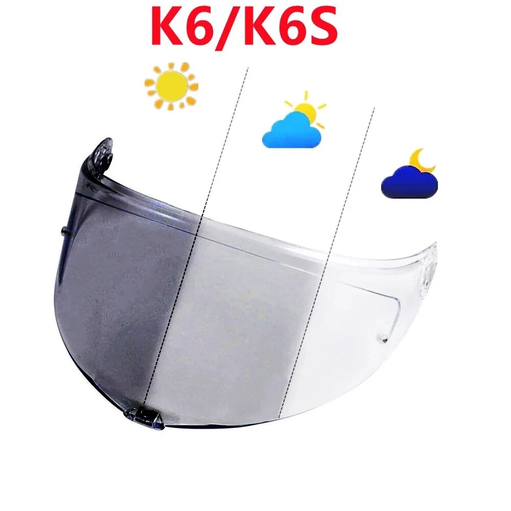 Viseira fotocromática para agv k6 k6s, óculos de capacete, proteção de tela, acessórios de para-brisa, peças, lente automática