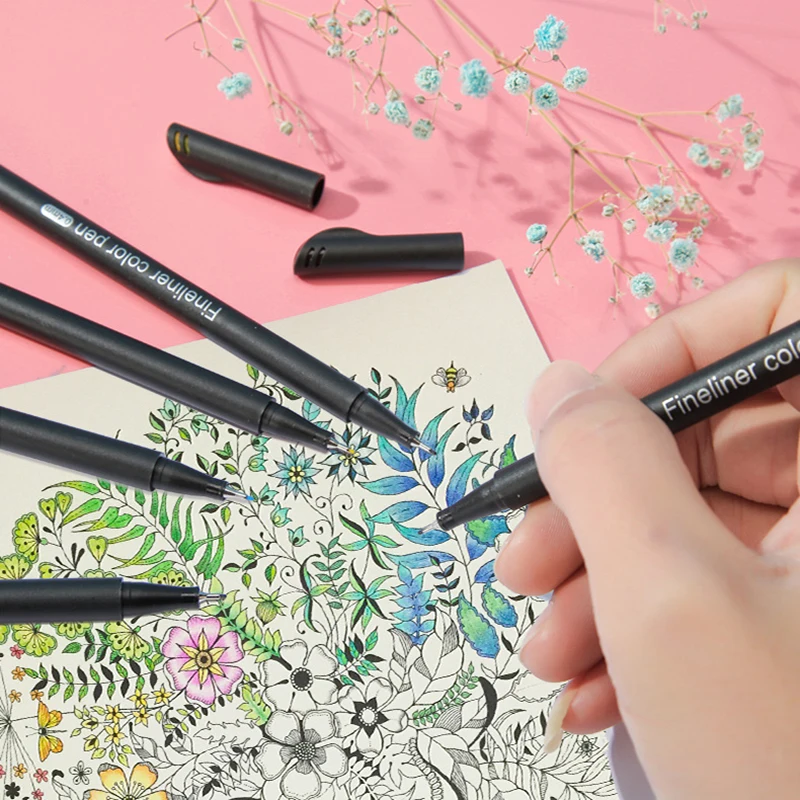 1 กล่องสี Hook ปากกาบัญชีมือ Tracing ปากกา Art แปรงสีน้ําภาพวาดเข็มปากกาวาดเครื่องเขียน