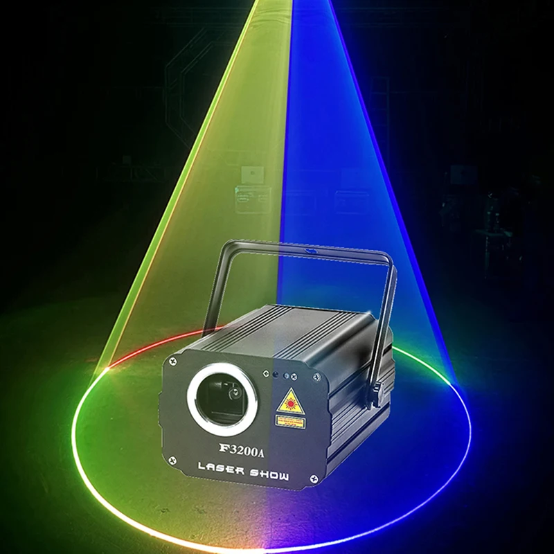 Lumière laser de scène 3D RVB, EAU de faisceau, DMX, DJ, musique, télécommande, mariage, fête de Noël, spectacle cancers, budgétaire