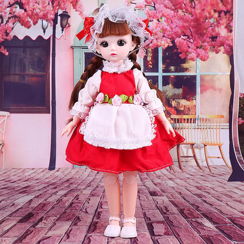 1/6 30 ซม.ตุ๊กตาBJDสาวDIYแต่งตัวเจ้าหญิงของเล่น 3Dจําลองแต่งหน้า 21 ข้อต่อที่สามารถเคลื่อนย้ายตุ๊กตาและเสื้อผ้าชุด