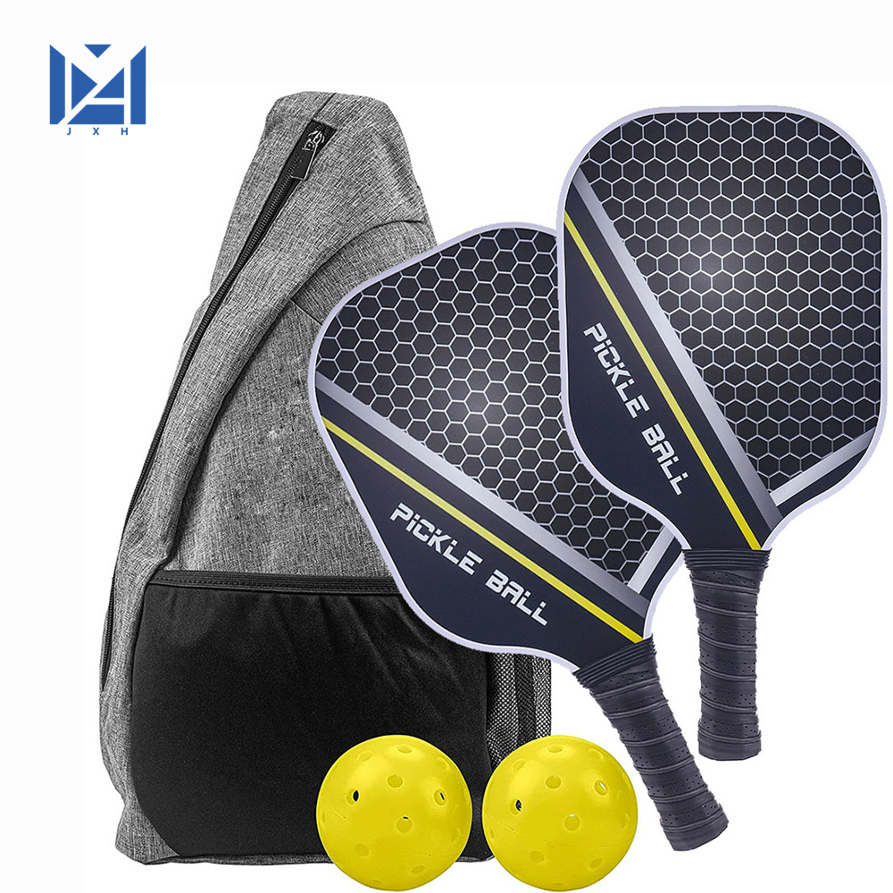 Ensemble de raquettes de Pickleball en fibre de carbone graphite, ensemble de raquettes légères approuvées par Usapa, exercice intérieur et extérieur pour tous âges