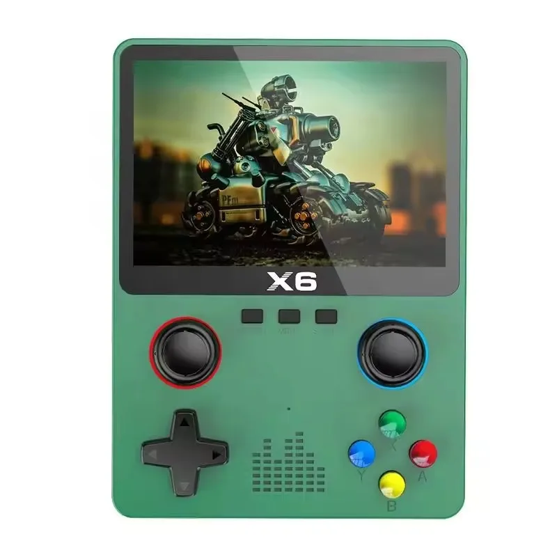 2024 New X6 3.5Inch IPS Screen Handheld Game Player Dual Joystick 11 Simulators GBA Video Game Console for Kids Gifts