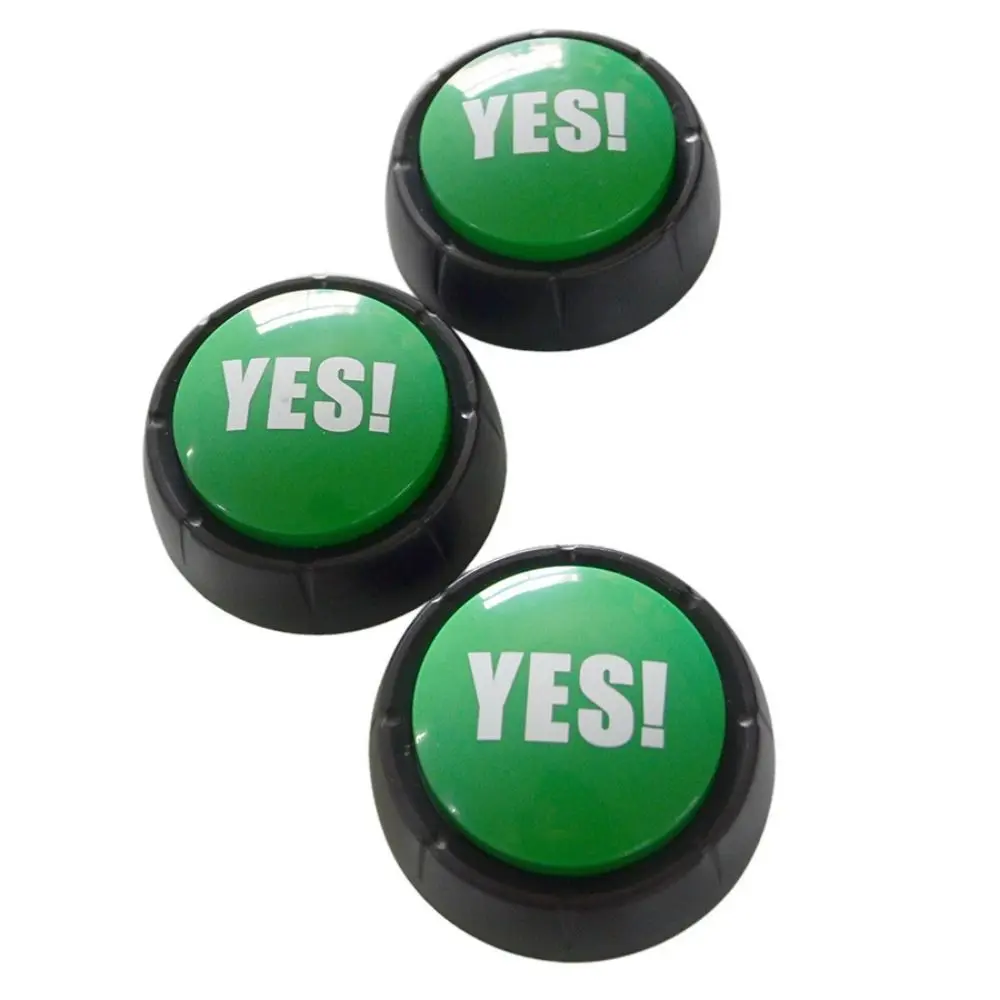 Button Sound Yes No Buttons Answer Buzzer Toy Buzzers Game Talking Party Dog Quiz Prank Funny Toys Show Recordable Wrong