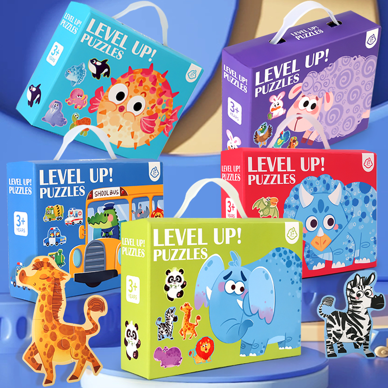 Quebra-cabeça de madeira crianças brinquedo dos desenhos animados animais quebra-cabeças jogo cedo brinquedos educativos presente conjunto para crianças