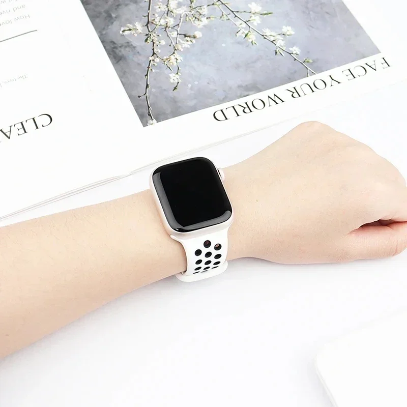 Sportarmband für Apple Watch-Armbänder 42 mm 46 mm Ultra 2 49 mm 40 mm 41 mm 42 mm 45 44 mm Silikonarmband LWatch Serie 9 8 SE 7 3 Band