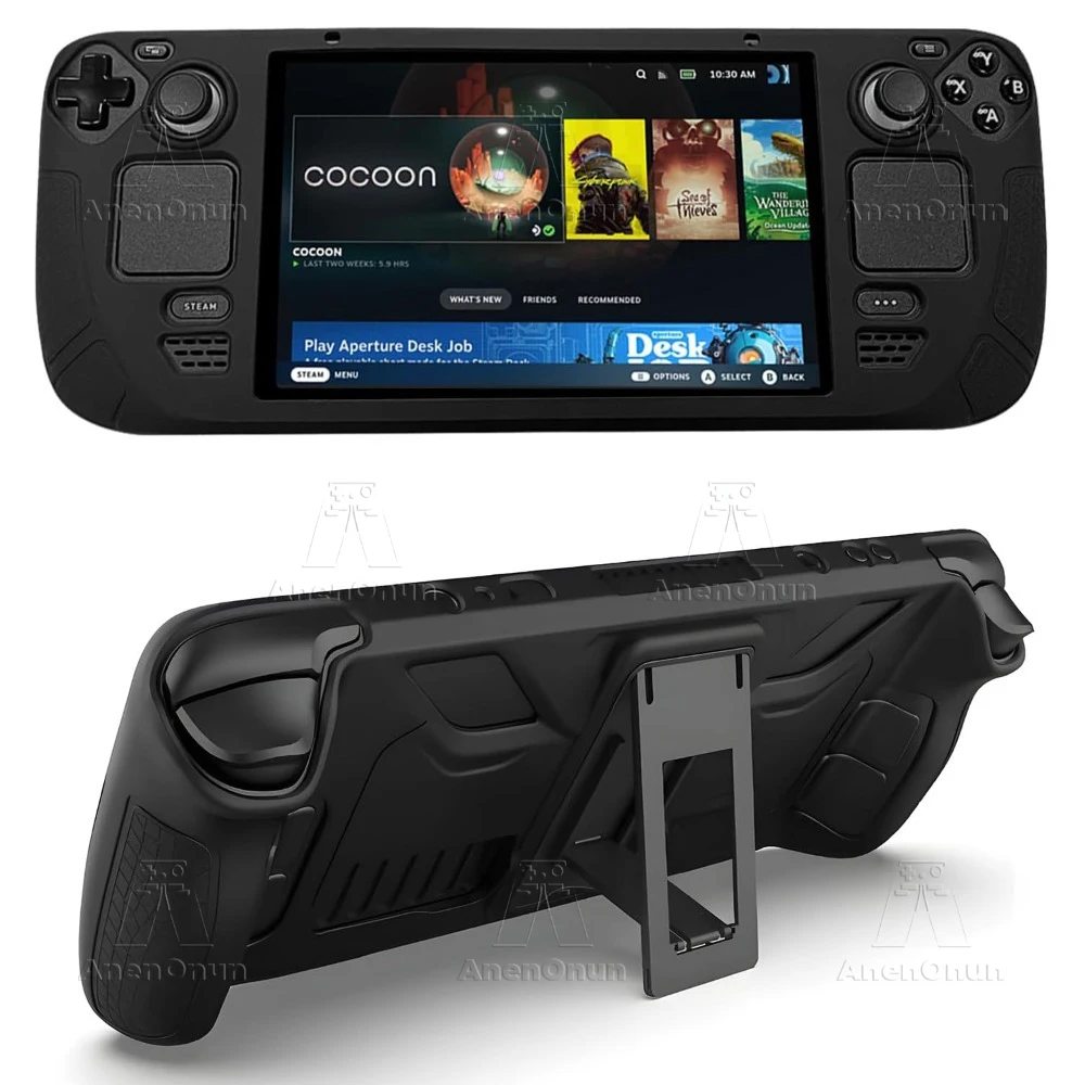 Steam Deck Full Fit Protective Case with Folding Stand Anti-fall Anti-slip Soft Shell High Quality Silicone Cover Accessories