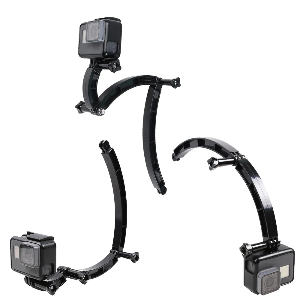 Tongkat Selfie Tiang Lengkung Lengan Ekstensi Helm 3 Cara untuk GoPro Go Pro 10 9 8 7 SJCAM Xiaomi Yi 4K Aksesori Kamera DJI