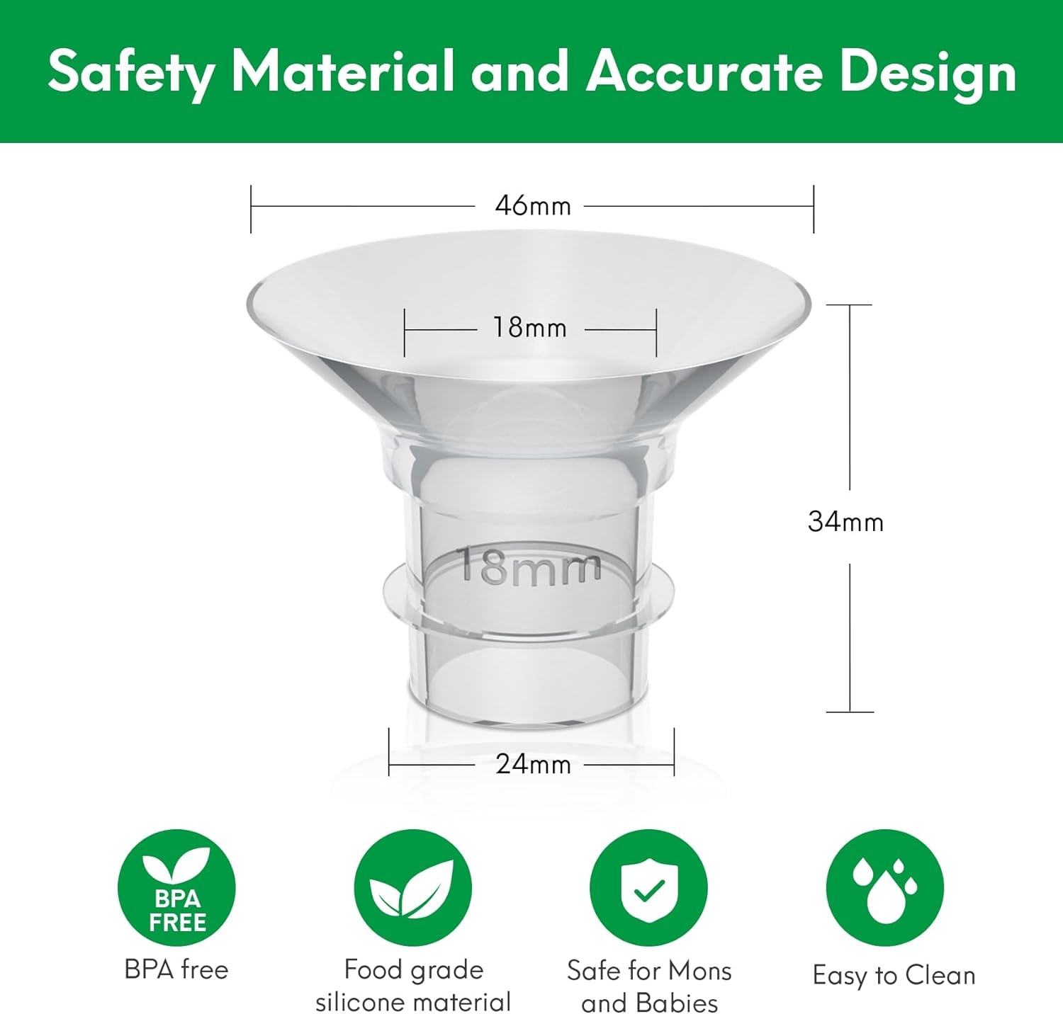 หน้าแปลนแทรก13/15/17/18/19/20/21มม. เข้ากันได้กับ momcozy S12 Pro M5 S9ฯลฯ24มม. สวมใส่ได้เครื่องปั๊มนมแม่24มม. ชิลด์/หน้าแปลน