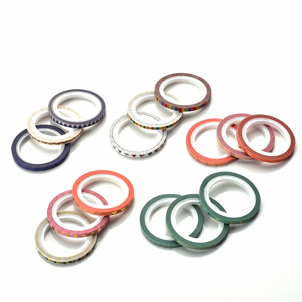 Agutape 48 ม้วนเทป Washi,ฟอยล์ทองผอมตกแต่ง Masking Washi เทป, กว้าง 3 มม.DIY Masking เทป