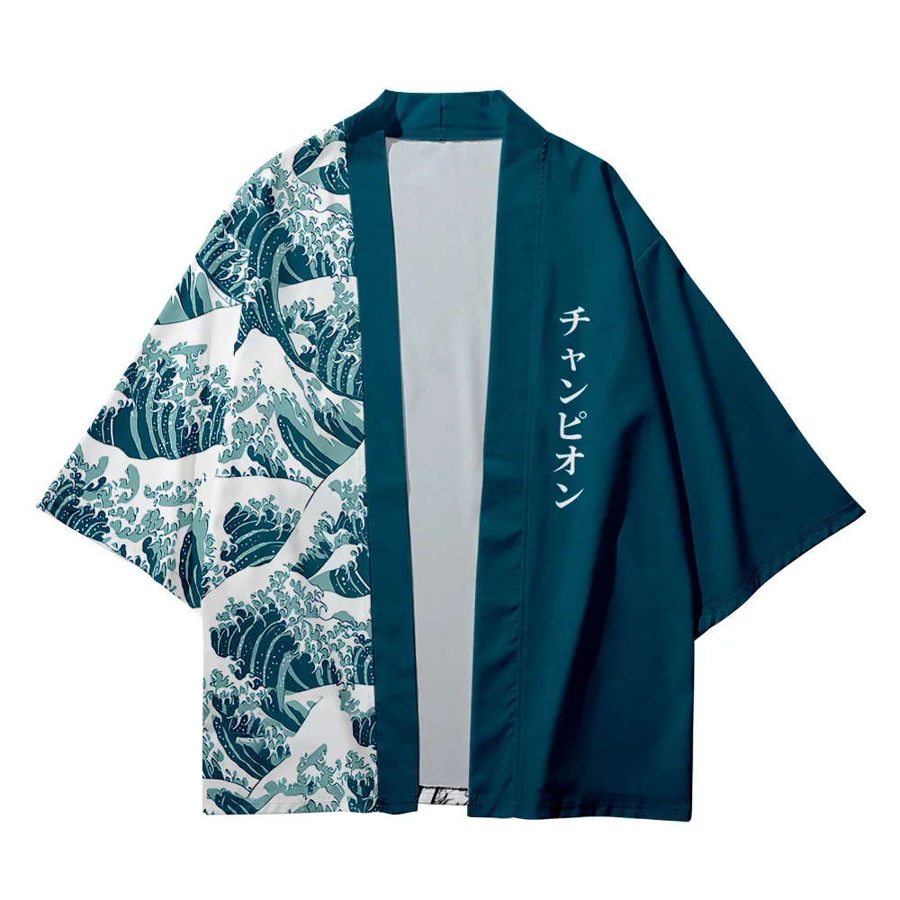 Wolken Ozean Wellen Druck Hemd Kleidung traditionelle Haori Cosplay Kimono Frauen Männer japanische asiatische Streetwear Strickjacke Yukata