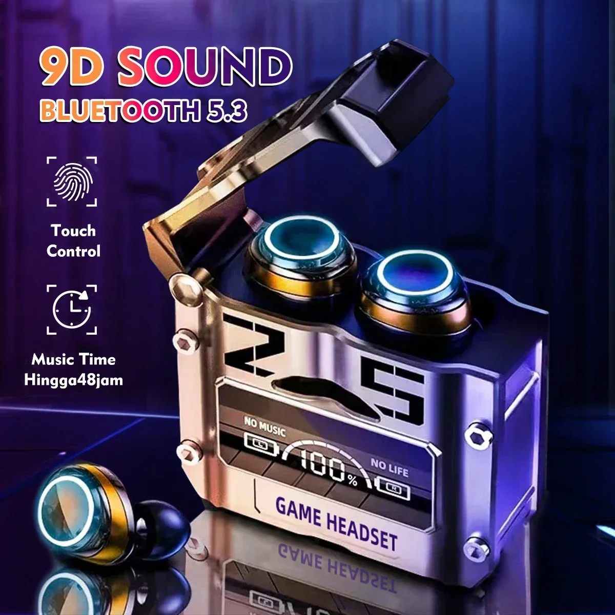 TWS Oryginalne słuchawki Bluetooth M25 Bezprzewodowe słuchawki z wyświetlaczem LED Stereofoniczny zestaw słuchawkowy Sterowanie dotykowe Słuchawki douszne Redukcja szumów