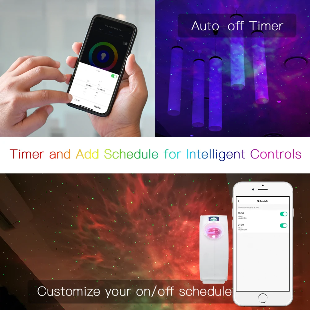 Moes Tuya WiFi Smart Stern Projektor Galaxy für Urlaub Partei APP Control Smart Home Nebula Projektor arbeitet für Google Hause alexa